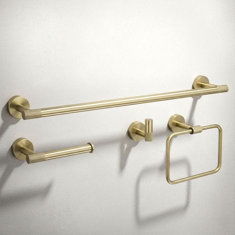 BATHROOM HOOK SET REA GRID BRUSH GOLD 4 PIECES