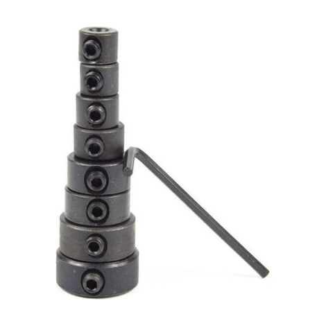 Ahlsen Colliers Limitation Forage, Foret Butée Profondeur,8 Pieces Positionneur Anneau Profondeur, Réglable Butée Foret Butées Profondeur Forage Colliers D'Arrêt de Profondeur avec Clé Hexagonale 3-16 (1/5)