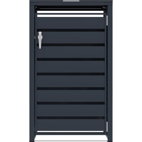 Single Wheelie Bin Metal Storage - Anthracite Grey (1/5)