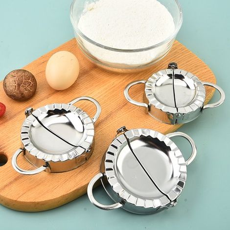 Moule à raviolis en 3 pièces, fabriqué en acier inoxydable 304, outil à raviolis, ensemble de moules à raviolis, moule à sac à pâte, coupe-raviolis, utilisé pour la fabrication de raviolis. (1/5)