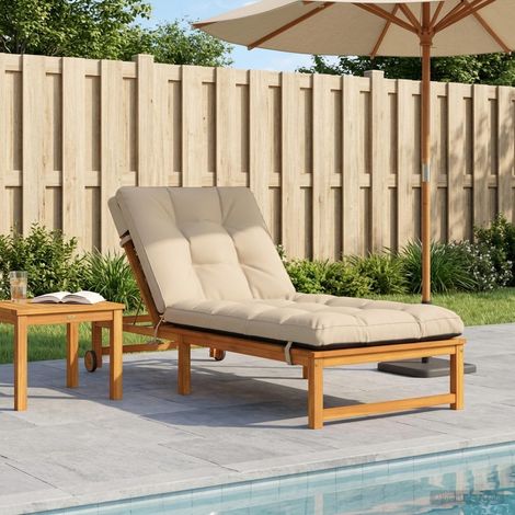 Coussin de transat VIANEN 100 % polyester Crème 200 x 70 x 8 cm (1/5)