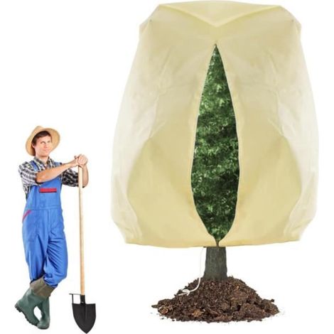 Housse de protection pour plantes, voile d'hivernage, 200 x 240 cm, beige (1/4)