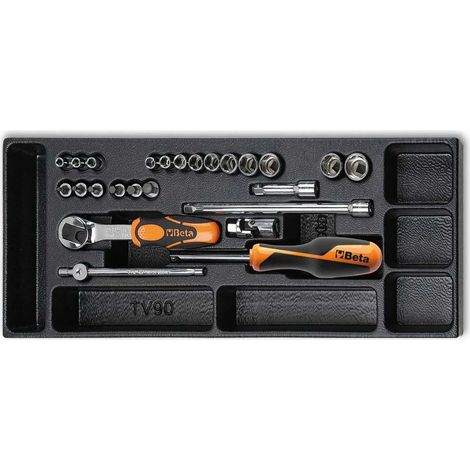 [NEUWERTIG] Gelenk-Steckschlüsselsatz BETA T91 + Thermoform-Einlage (25-teilig) - 024240091