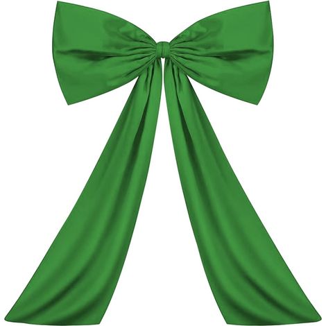 Nœud Décoratif - Ruban en Polyester - Pour Arbre de Noël et Décoration Festive - Vert - 105 x 6,5 x 5 cm - 1 Pièce (1/5)
