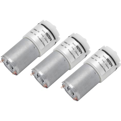Lot de 3 pompes à membrane miniature 6V CC VN2702PM pour aquarium, moteur air/eau/vide, petite pompe électrique (1/5)