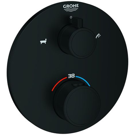 Grohe Fertigmontageset Grohtherm UP-Wannen-Thermostat, m 2-W.-Umstg., rd, ma bla (1/3)