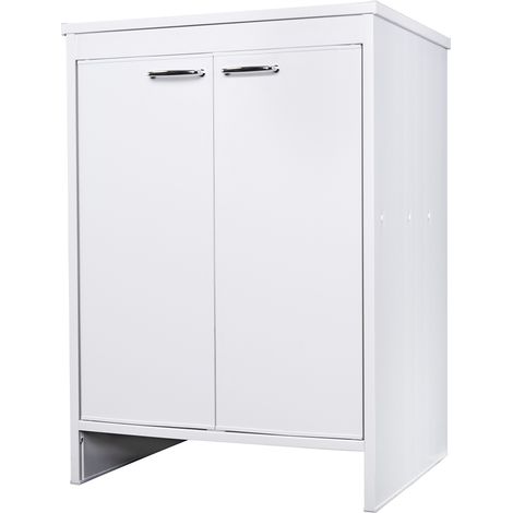 Mueble de baño y lavandería blanco de PVC con 2 puertas FB9002K Negari (1/5)