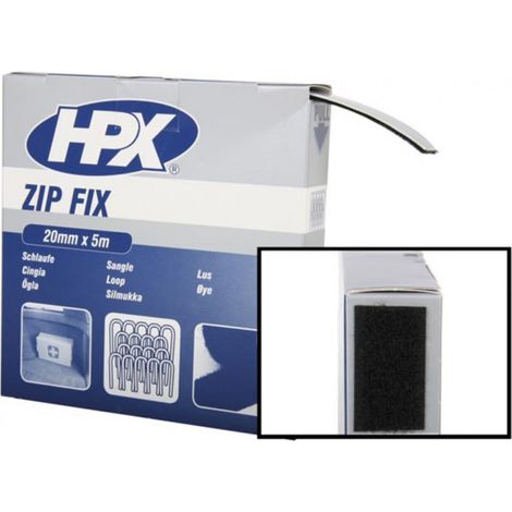 RUBAN AUTO-AGRIPPANT ZIP FIX (SANGLE) - NOIR 20MM X 5M HPX (1/2)