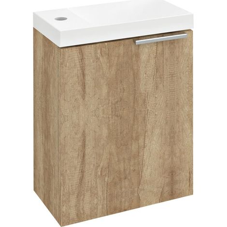 Sapho Latus - Meuble pour lave-mains 50x39x22 mm, 1 porte D/G, chêne Alabama LT110-2222