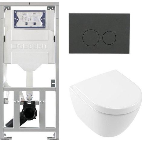 Villeroy & Boch Subway 2.0 Compact Toilet Pack DirectFlush - réservoir Geberit - fermeture douce - démontage rapide - plaque de commande mat
