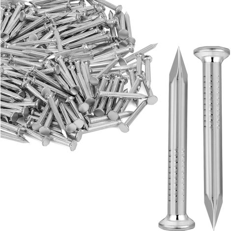 2.830mm Clous en Acier, 110 Pièces Clous à Béton Solides avec Pointe Acérée, Clous Vis Fixations pour Accrocher Tableaux/Cadres/Murs/Briques/Bois/Cloisons Sèches/Bricolage/Construction (Blanc) (1/5)