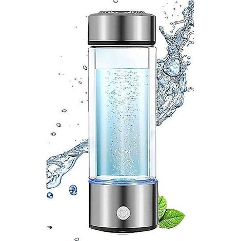 Bouteille ioniseur/générateur d'eau à hydrogène moléculaire, avec technologie de chambre spéciale pour produire de l'eau hydrogénée. (1/3)