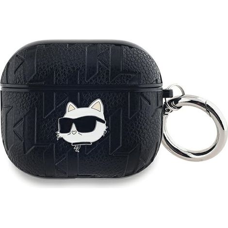 Cover per AirPods 3 Karl Lagerfeld KLA3PGCHPK nera/nera con monogramma Choupette Head (1/3)