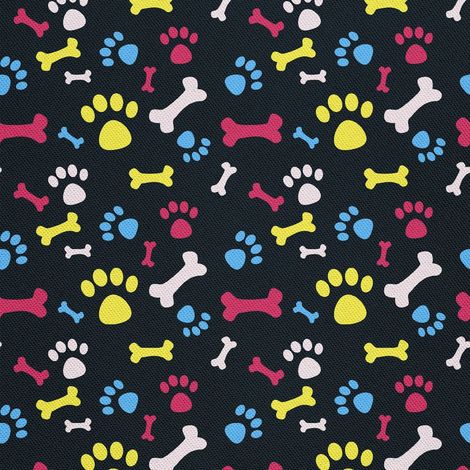 Tela decorativa para exteriores Oxford - motivo de patas y huesos coloridos 2 I DX399 (1/5)
