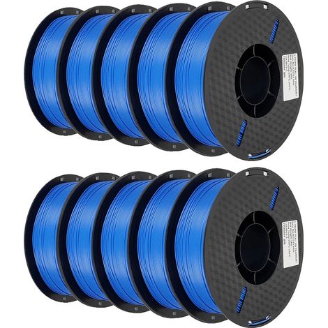 PLA-Filament, 1,75 mm Durchmesser, 10 Rollen à 1 kg, 10 KG PLA Blau (1/2)
