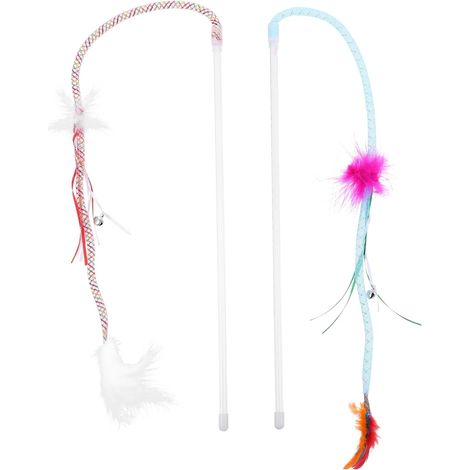 De Cloche pour Chat Accessoire Animaux Compagnie Interactif Jouets Baguettes Interactives Teaser Chaton Taquin d'animaux 2 Pièces (1/5)