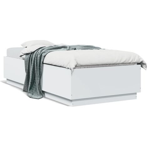 Cadre de lit blanc 90x200 bois d'ingénierie (1/5)