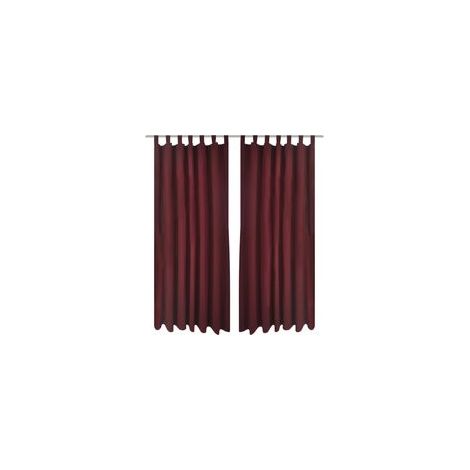 Satingardinen, 2er-Set, 140 x 245 cm, dunkelrot - Crezuo