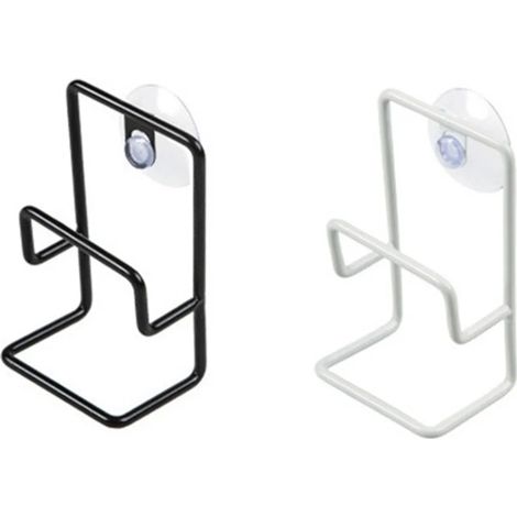Porte-éponge à ventouse à 2 niveaux pour évier, étagère de cuisine pour torchons, égouttoir à éponge, organisateur de salle de bain (noir, blanc)-AquaForge