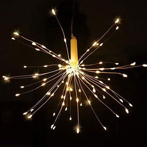 MINKUROW Led Fuochi D'artificio, Led Filo Di Rame, Telecomando Impermeabile Luci Scintillanti Di Natale Per Camera Da Letto, Giardino, Patio, Matrimonio, Festa, Decorazione Fai-Da-Te (120 Led) (1/4)