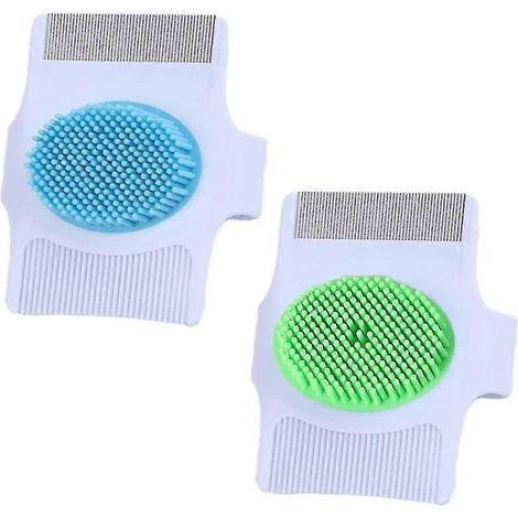 Lot de 2 brosses de bain pour animaux, peignes démêlants 3 en 1 multifonctionnels avec poignée anneau (1/5)