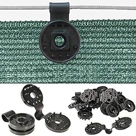 Clips Voiture, Clip spécial avec illet, Fixation Brise Vue occultant pour Toile de clture, Filet d'ombrage, Tissu Coupe-Vent, Attaches Filet exterieurcrochets, Pince Couture Clip (50) (1/5)