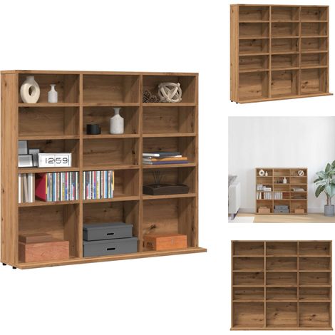 Armoire à CD chêne artisanal 100x23x89,5 cm bois d'ingénierie - Armoire À Cd - Armoires À Cd - Unité De Rangement Cd - Armoire À Étagère (1/5)