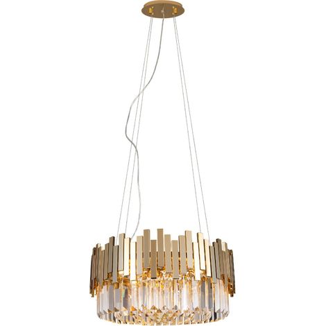 Lampadario glamour tondo oro cristalli 8xE14 Maxlight (1/4)