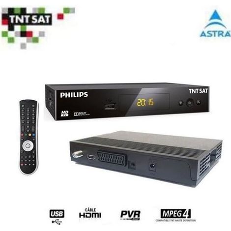RÉCEPTEUR PHILIPS DSR 3231T , DÉMODULATEUR SATELLITE HD S.C TNTSAT (ASTRA 19.2°) (1/4)