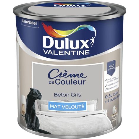 [PROMO] Peinture Crème De Couleur Mat Béton Gris 0,5 L - Dulux Valentine