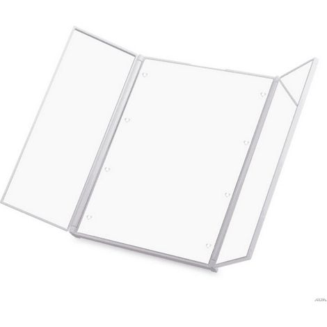 1 miroir de maquillage pliable à trois faces, éclairage LED réglable, format bureau, portable (1/5)