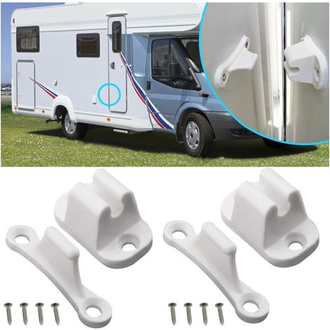 Lot de 2 butées de porte pour camping-car - Butée de porte - Verrouillage de porte adapté aux caravanes - Convient aux portes de camping-cars - Verrous de porte - Camping-car/caravane (1/3)