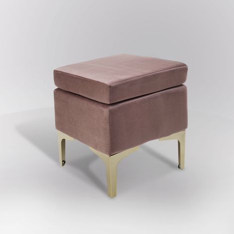POUF CM 38X38 H. 45 IN TESSUTO EFFETTO VELLUTO ROSA (1/3)