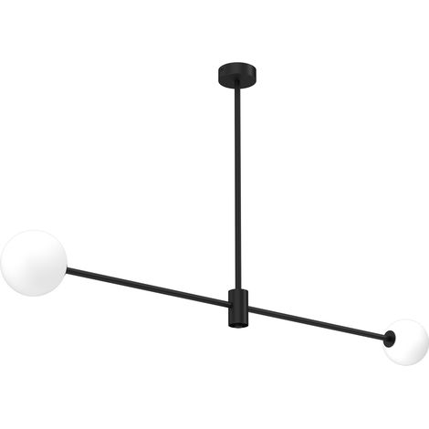 Plafonnier minimaliste Dori noir, 2 globes G9 8W Milagro (1/5)