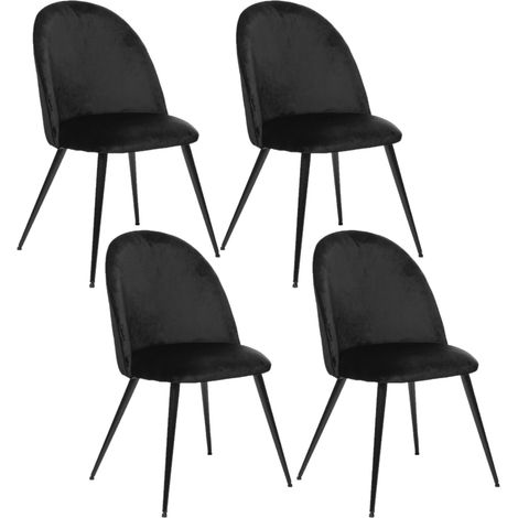 Lot de 4 chaises en velours avec pieds en métal SLANO (1/3)