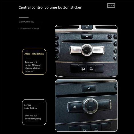 20 pegatinas decorativas para mandos de volumen multimedia de coche, embellecedores para CE Clase W204 CLS GLK ML350 C180 E260 (1/2)