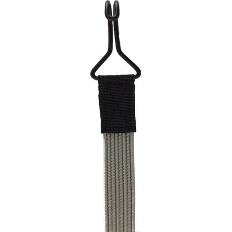 Spanngummi mit Haken, flach, elastisch, 100 cm, grau (1/3)