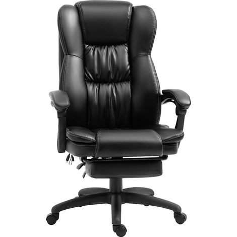 Vinsetto Sedia da Ufficio Ergonomica con 6 Punti Massaggianti Nera (1/5)