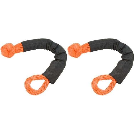 Manille souple pour corde, 2 pièces, manille souple de récupération tout-terrain, résistance à la rupture de 35 tonnes, sangle de remorquage souple pour camions, gros SUV, véhicules tout-terrain (oran (1/4)