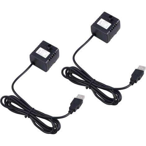 Pompe à Fontaine pour Animaux Silencieuse USB en Plastique, Débit Maximal 180l/h, 2pcs pour Circulation d'eau et Fontaine en Résine, pour Animaux de Compagnie (1/5)