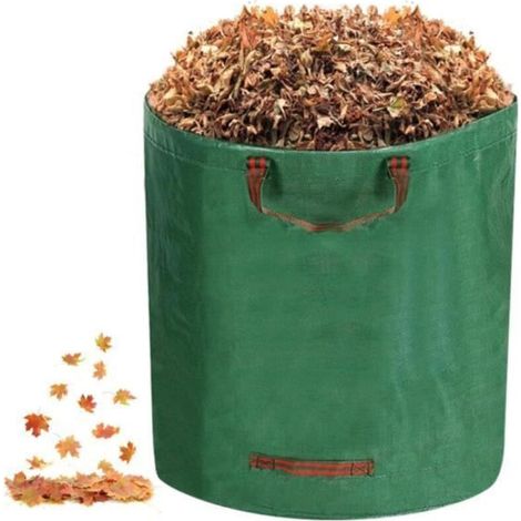 1pc 272L Green Garden Bag, Tear-Resistant with Handles, Foldable and Reusable for Garden Waste