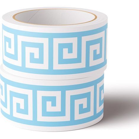 Frise Murale Autocollante Wanzi Bleu Clair B 10cm X 500cm Adhésive Réutilisable pour Décoration Intérieure Facile à Poser