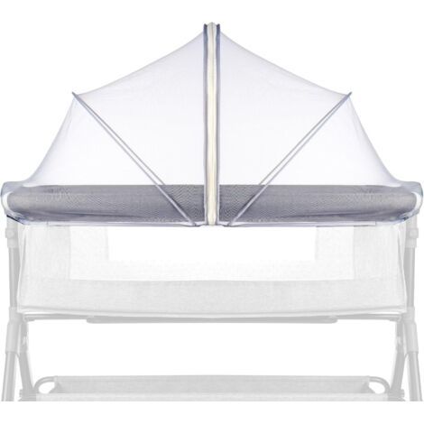 QORVA-Moustiquaire pour berceau, anti-insectes, punaises de lit et chats, fermeture éclair à double sens, blanche