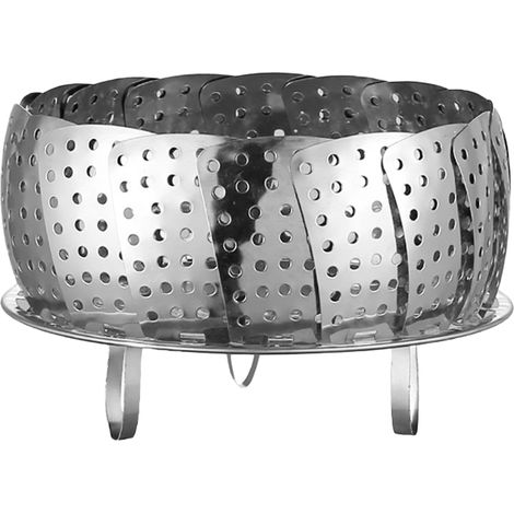 Panier vapeur en acier inoxydable, réglable et pliable, panier vapeur pour légumes, passoire extensible (1/5)