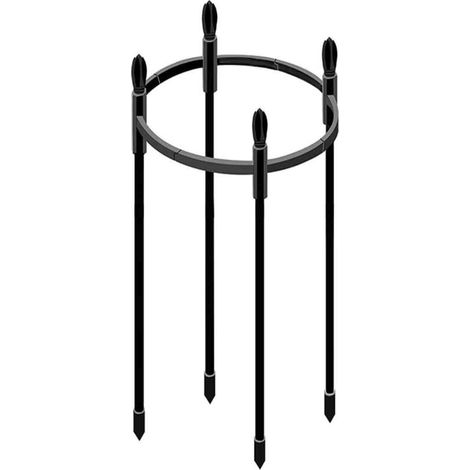 Bardusch-Support rond pour plantes grimpantes, anneau de support créatif pour vignes, rosiers, plastique noir, décoration intérieure, treillis réglable et durable (1/5)
