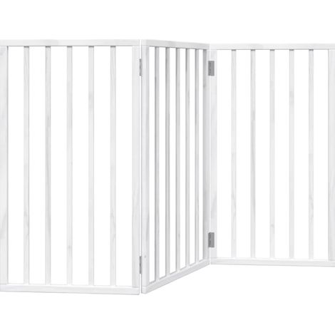 Barrière pour chien Barrière de sécurité pliable 3 panneaux 150 cm bois de peuplier CFW41816 (1/5)