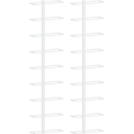 Casier à vin mural pour 9 bouteilles 2 pcs Blanc Fer (1/5)