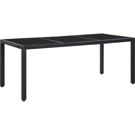 Maison Exclusive - 9-tlg. Garten-Essgruppe Poly Rattan Schwarz