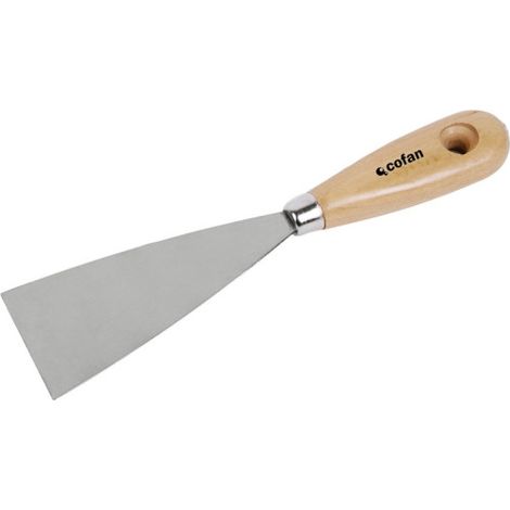 Espátula con mango en madera y hoja de acero inoxidable disponible en varias medidas                                                     40 mm