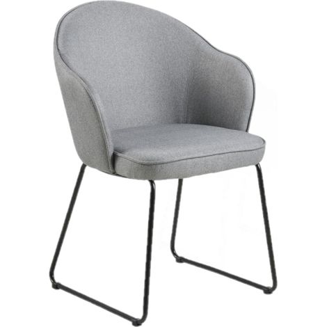 Chaise de salle à manger avec accoudoirs avec pieds en métal MARCELLE (1/4)